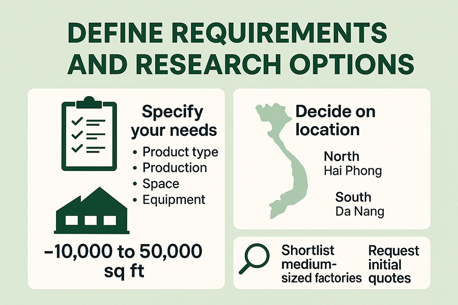 define requirement for your factory in vietnam