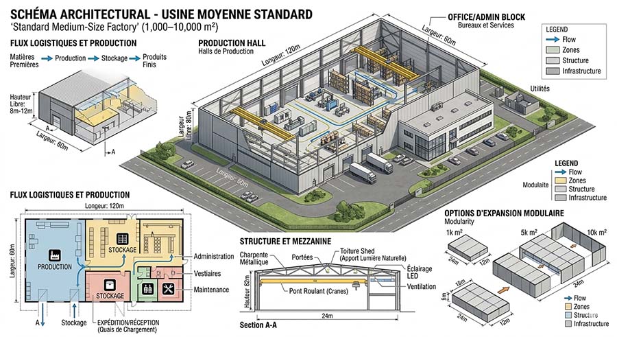Standard Medium-Size Factories (1,000–10,000 m²) in vietnam
